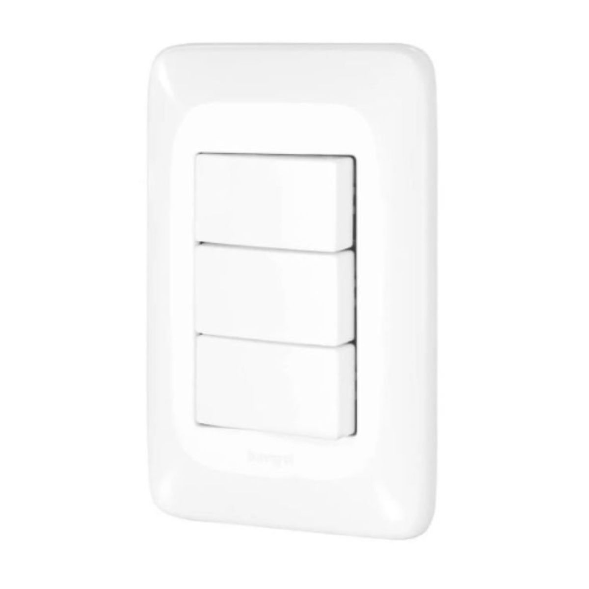 Conjunto 3 Interruptores Paralelo 10A 250V Com Placa 4X2 Branca Pial Pop LGX222 Pial