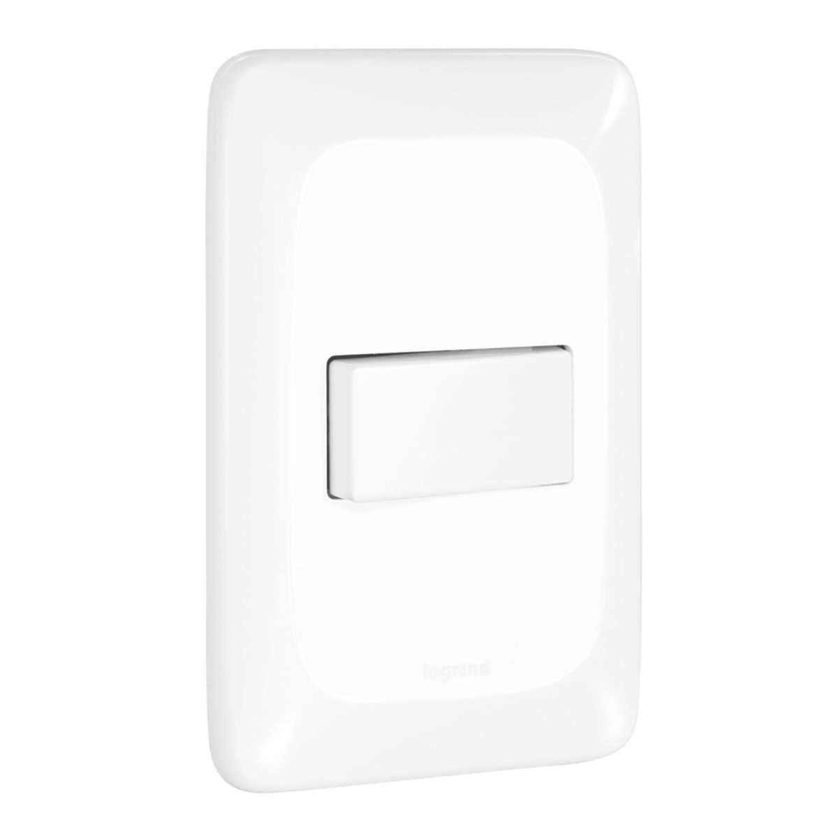 Conjunto 1 Interruptor Simples Horizontal 10A 250V Com Placa 4X2 Branco Pial Pop LGX010 Pial