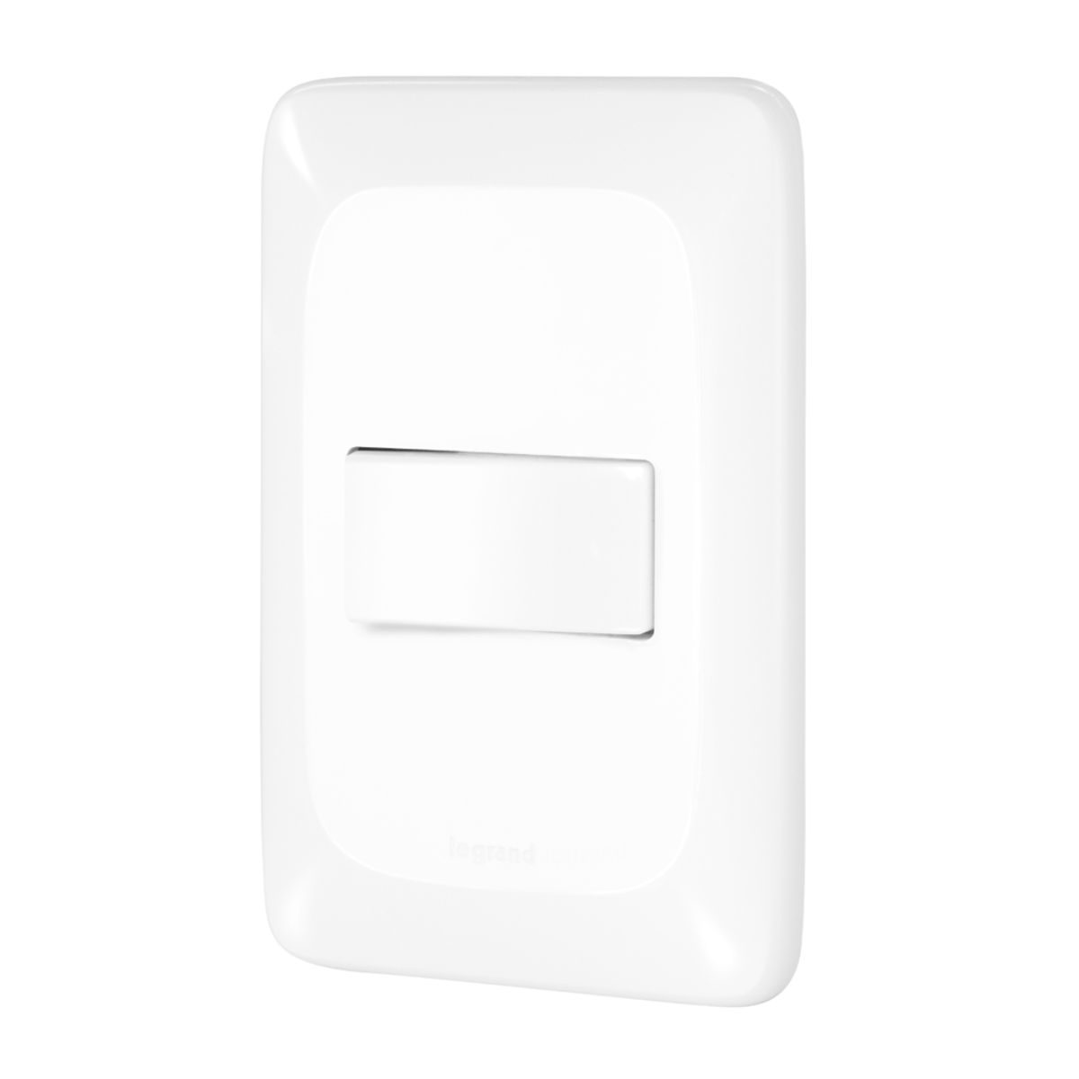 Conjunto 1 Interruptor Simples Horizontal 10A 250V Com Placa 4X2 Branco Pial Pop LGX010 Pial