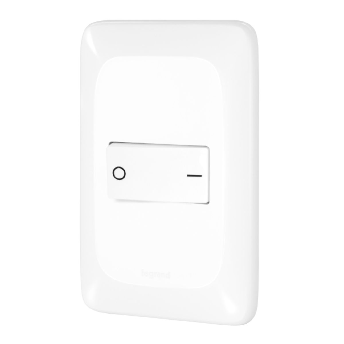 Conjunto 1 Interruptor Bipolar Simples Horizontal 10A 250V Com Placa 4X2 Branco Pial Pop LGX010B Pial