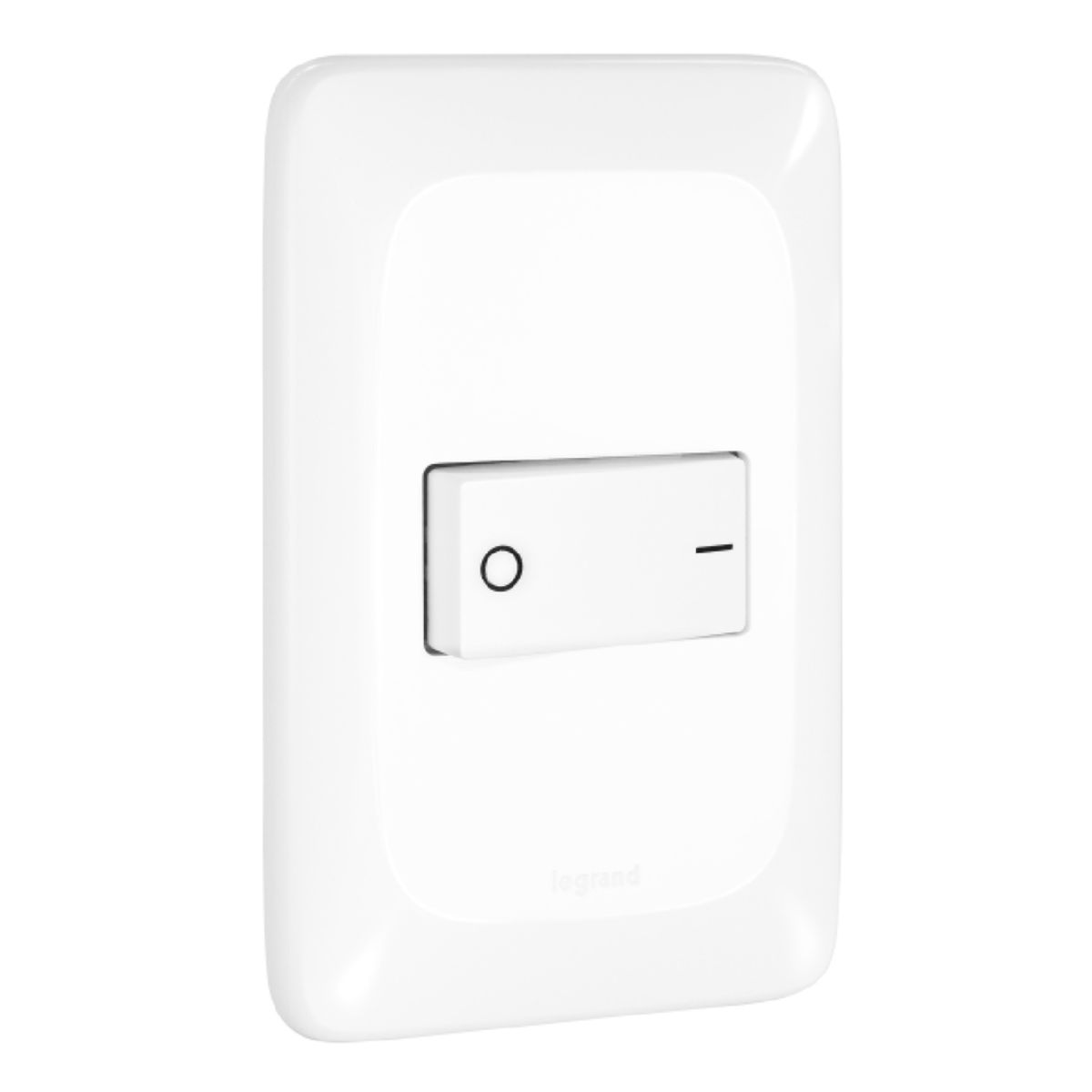 Conjunto 1 Interruptor Bipolar Simples Horizontal 10A 250V Com Placa 4X2 Branco Pial Pop LGX010B Pial