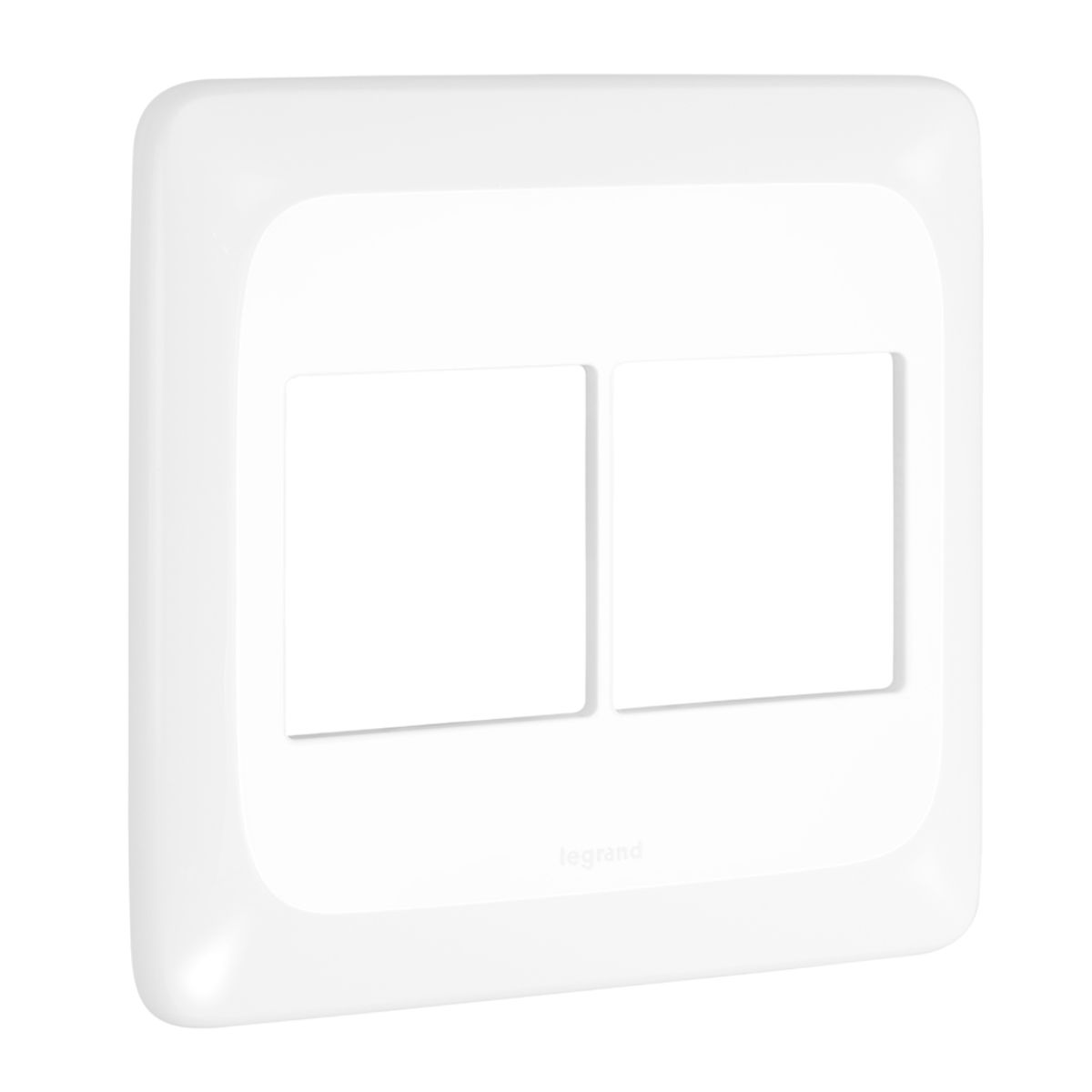 Placa 4X4 2+2 Postos Juntos Branco Com Suporte Pial Pop LGP44 Pial