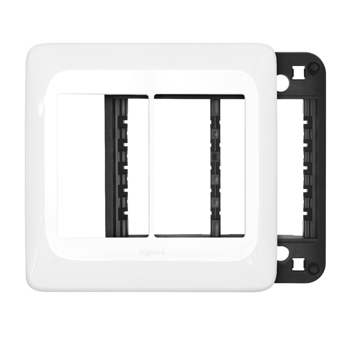 Placa 4X4 3+3 Postos Juntos Branco Com Suporte Pial Pop LGP46 Pial
