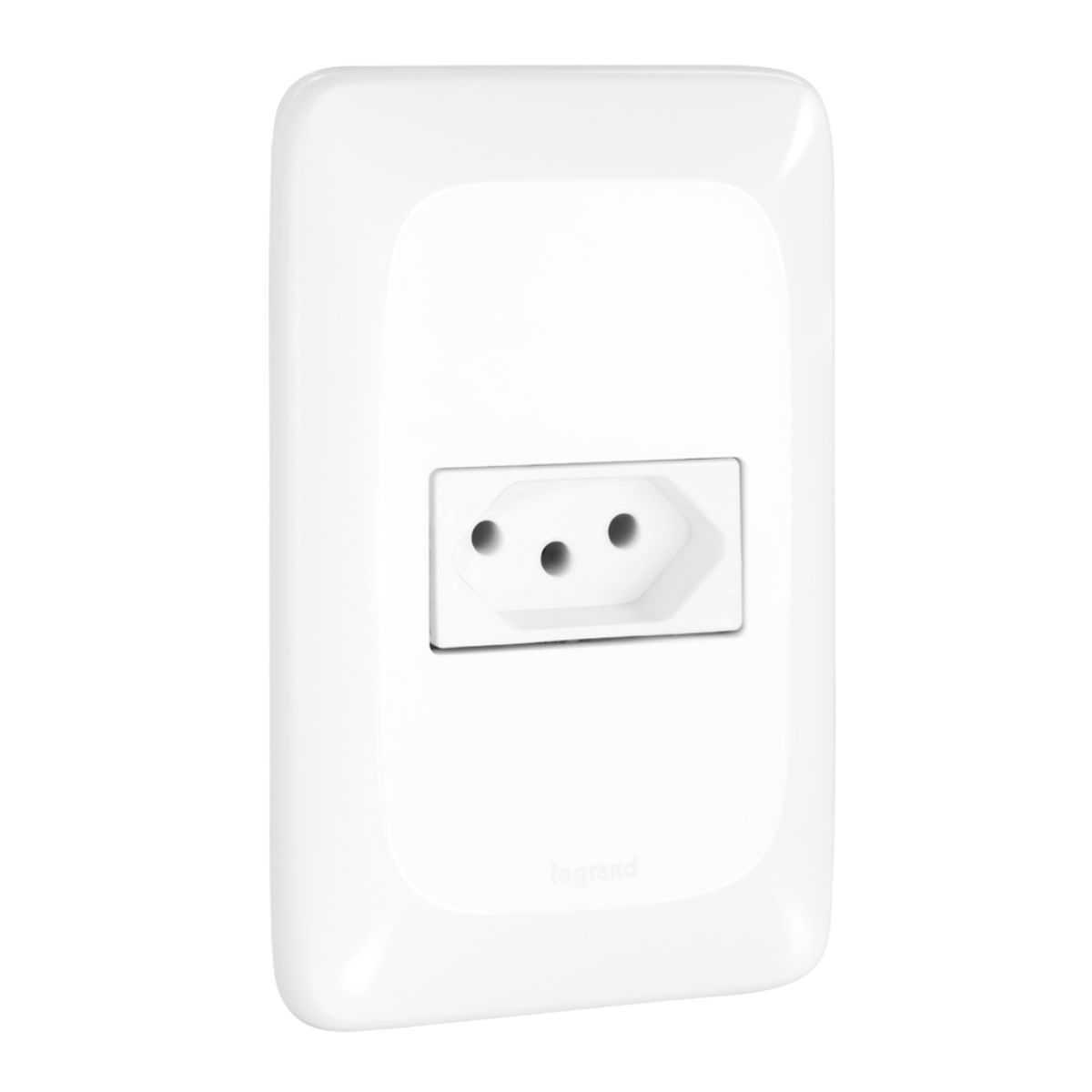 Conjunto 1 Tomada 2P+T Horizontal 20A 250V Com Placa 4X2 Branco Pial Pop LGX03020 Pial