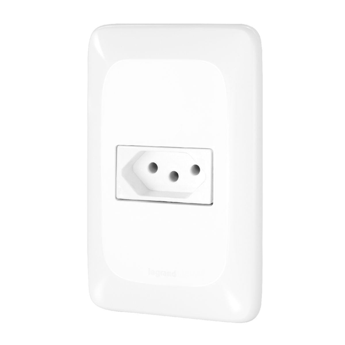 Conjunto 1 Tomada 2P+T Horizontal 20A 250V Com Placa 4X2 Branco Pial Pop LGX03020 Pial