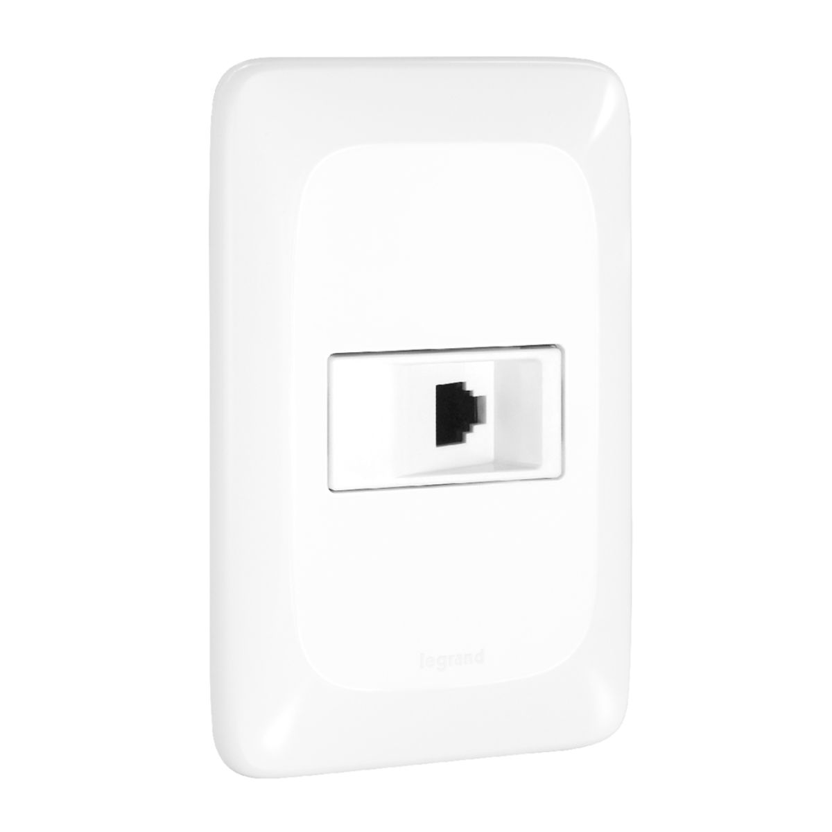Conjunto 1 Tomada Telefone Rj11 2 Fios Horizontal Com Placa 4X2 Branco Pial Pop LGX090 Pial