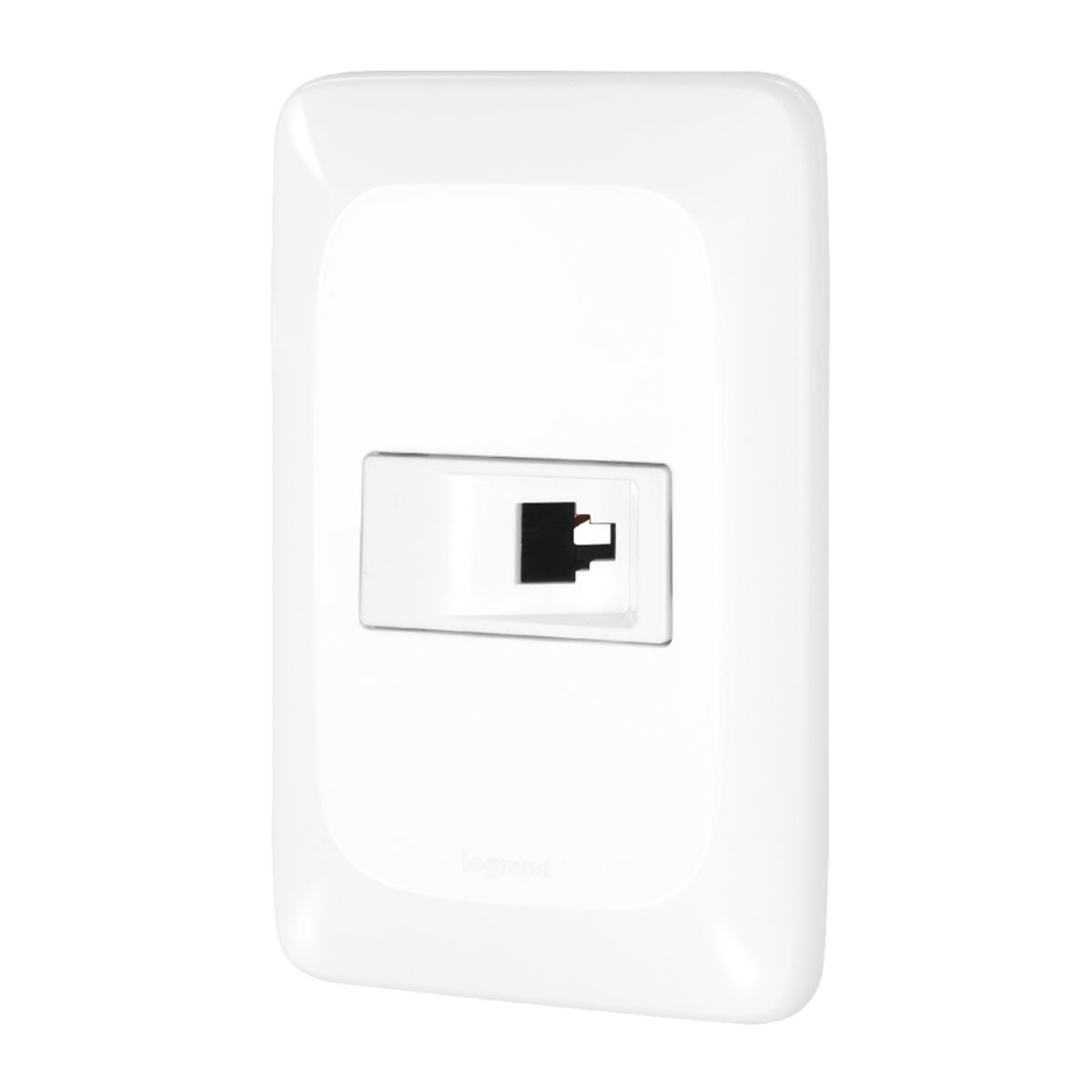 Conjunto 1 Tomada Telefone Rj11 2 Fios Horizontal Com Placa 4X2 Branco Pial Pop LGX090 Pial