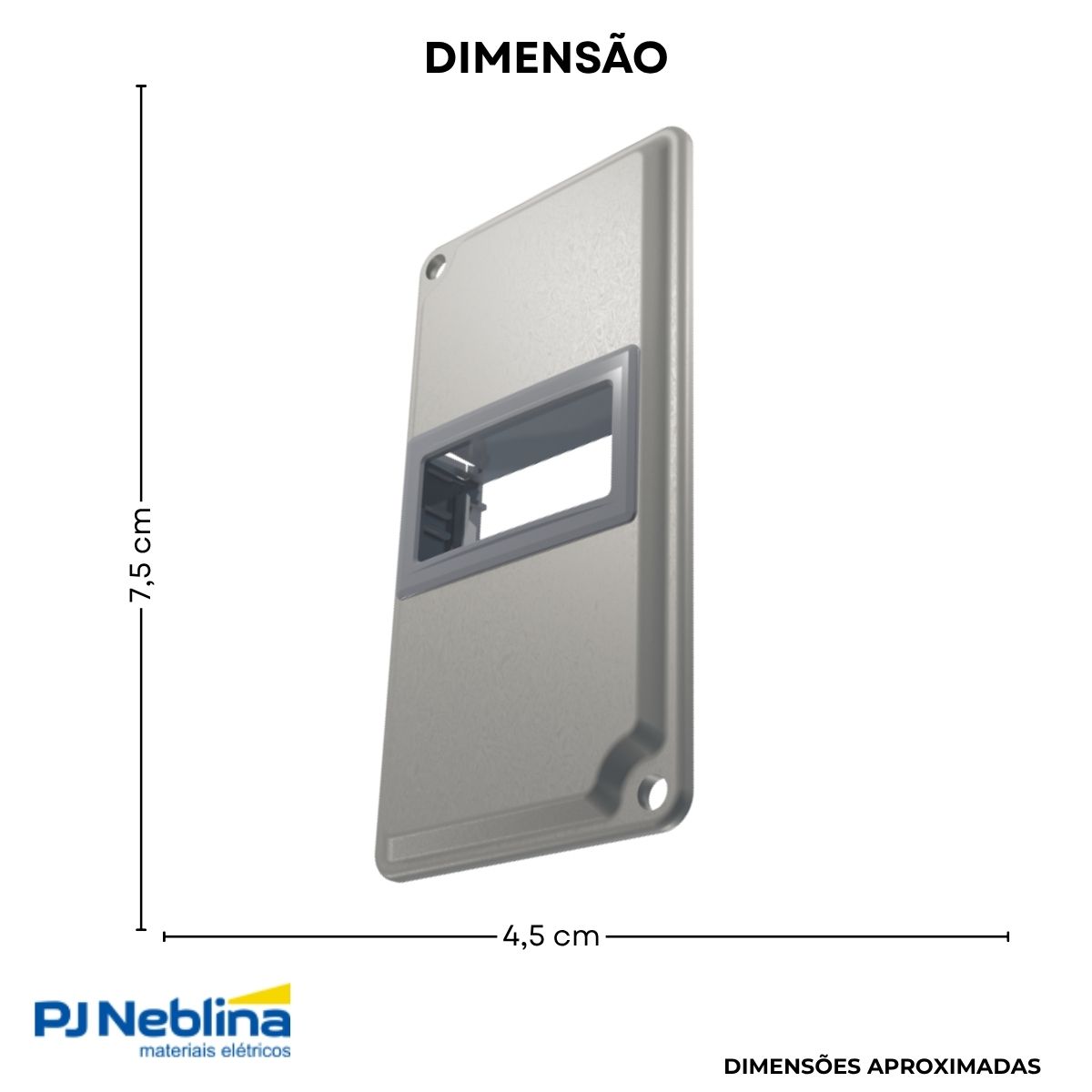 Tampa Condulete 1 Mod Horizontal Alumínio 1Pol C/Pintura Cinza S/Vedação - Wetzel