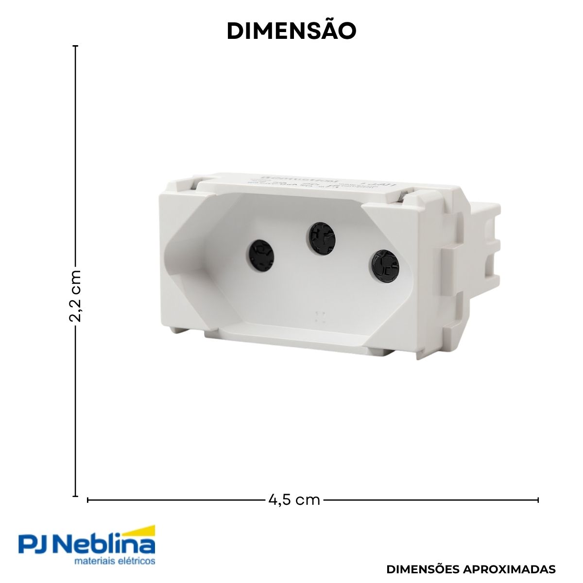 Modulo Tomada 2P+T 1 Modulo 10A 250V Bc Industrie - Wetzel