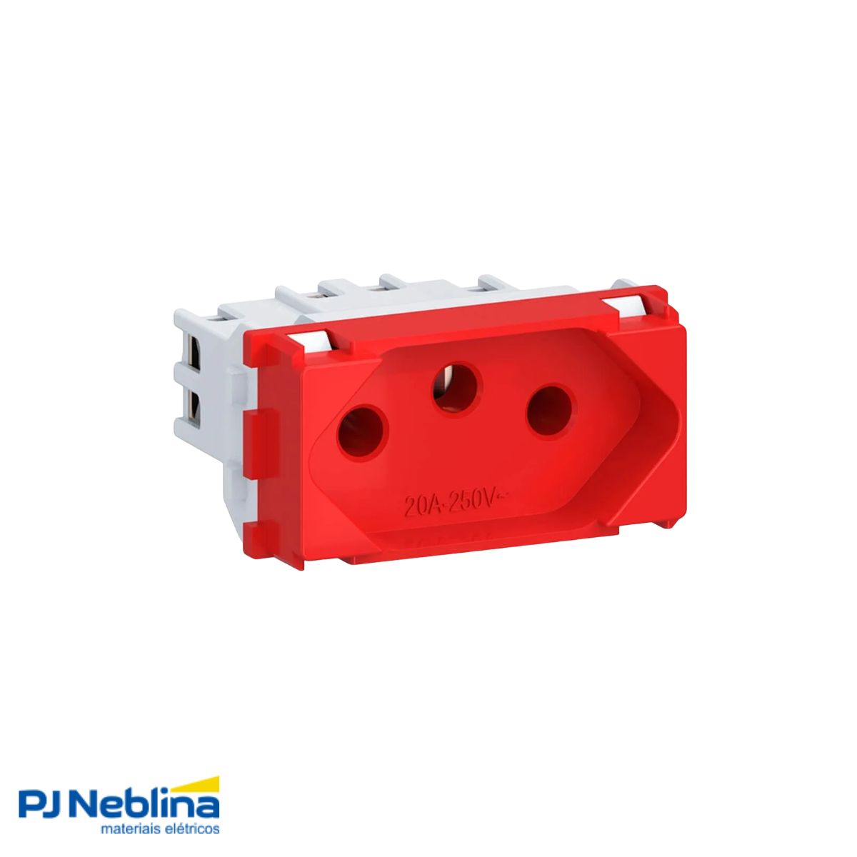 Módulo Tomada 2P+T 1 Módulo 20A 250V Vermelho Industrie - Wetzel