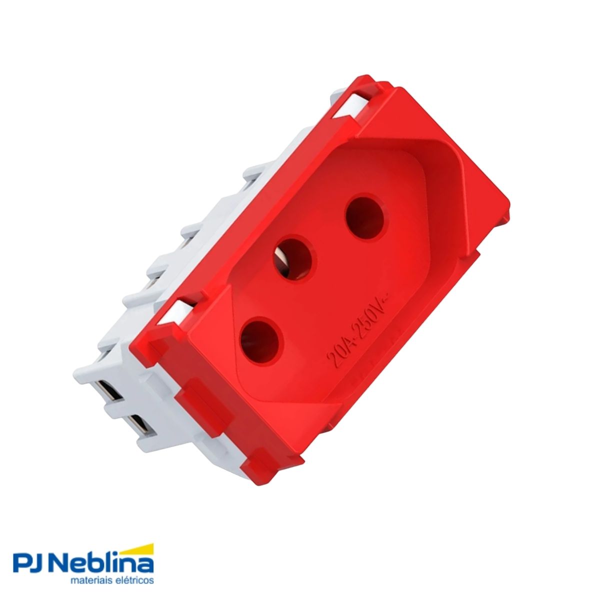 Módulo Tomada 2P+T 1 Módulo 20A 250V Vermelho Industrie - Wetzel