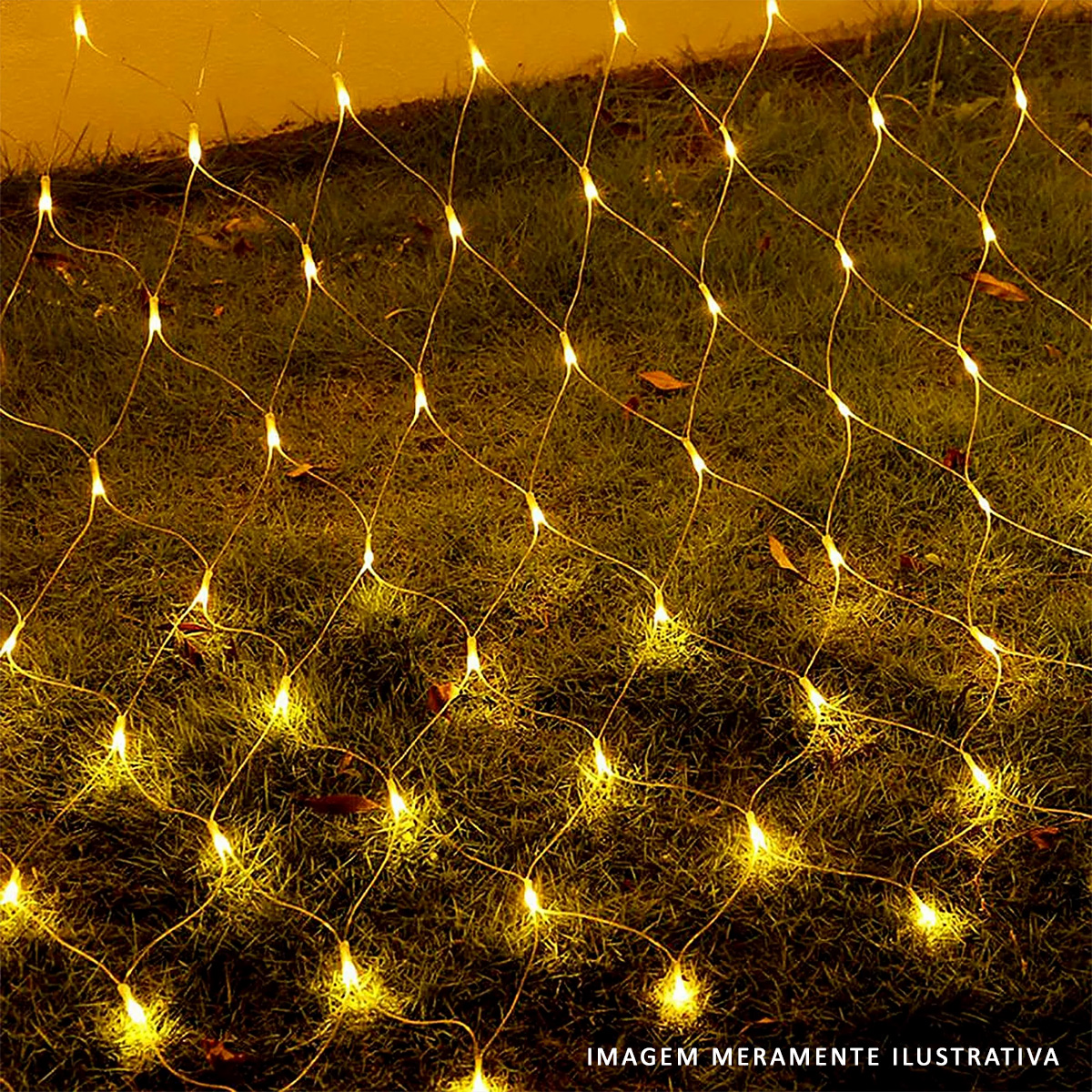 Cortina Luminosa 300 Leds 8 Funções 127V 9W Branco Quente 3X2 - Euroamerica