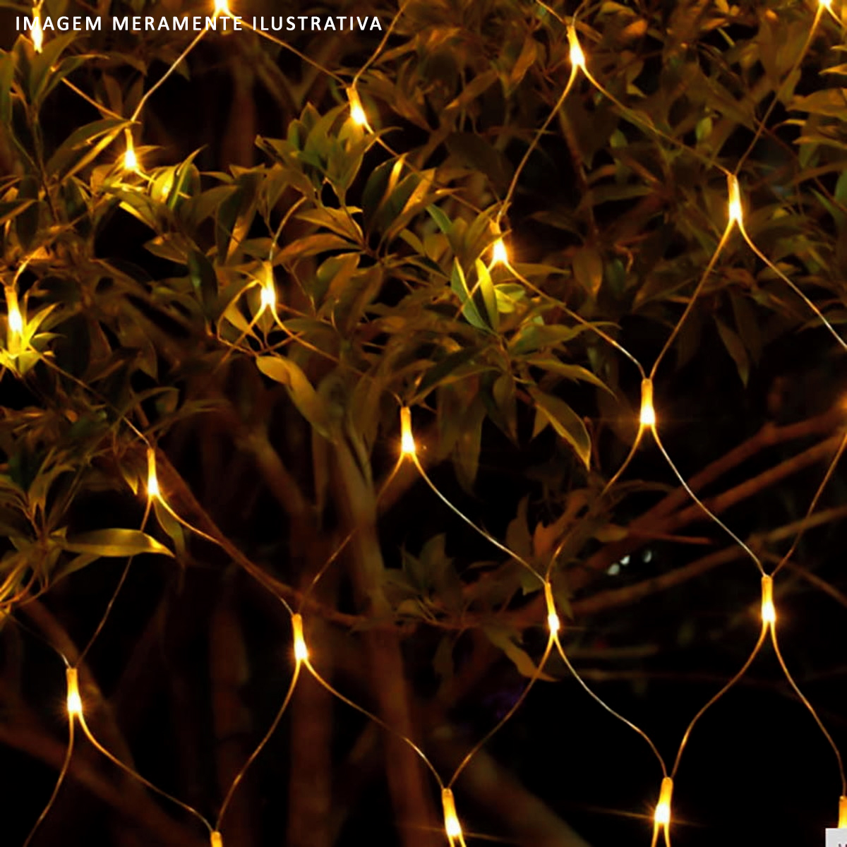 Cortina Luminosa 300 Leds 8 Funções 127V 9W Branco Quente 3X2 - Euroamerica