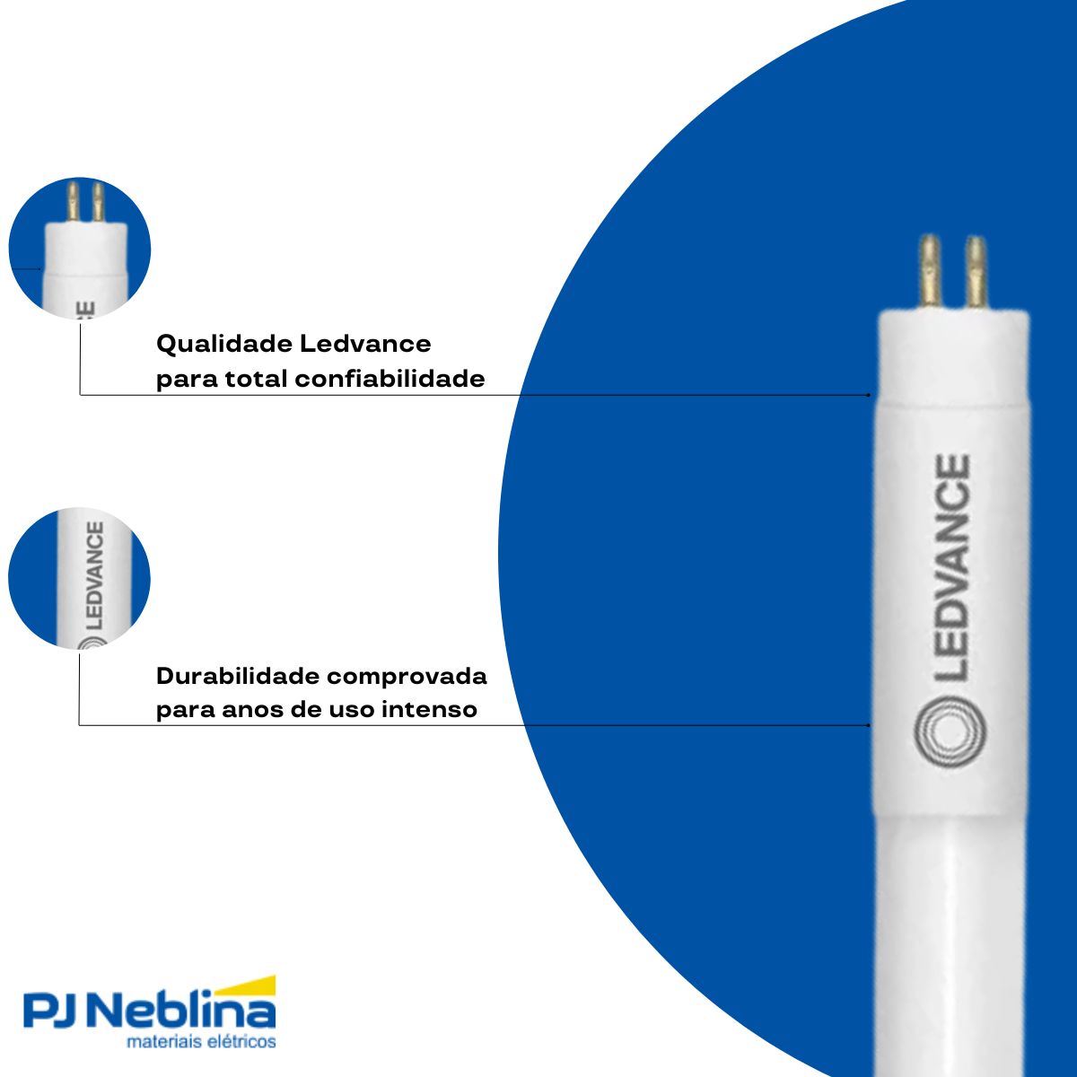 Lâmpada Led Tubular T5 15W Bivolt G5 3000K Branco Quente Luz Amarela 1850Lm - Ledvance
