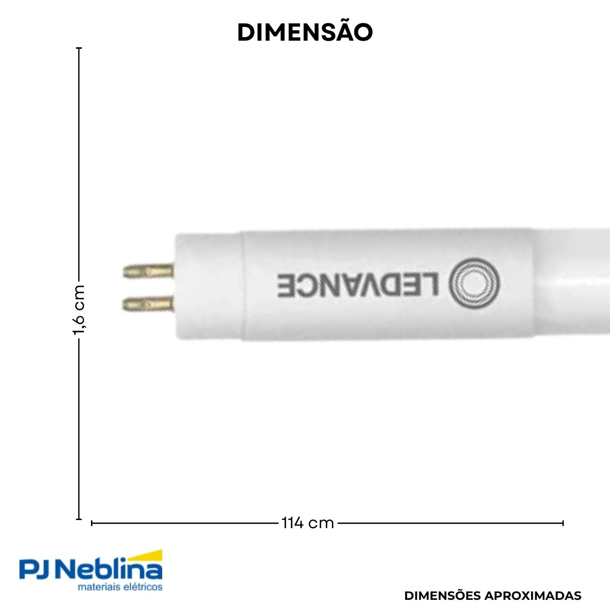 Lâmpada Led Tubular T5 15W Bivolt G5 3000K Branco Quente Luz Amarela 1850Lm - Ledvance