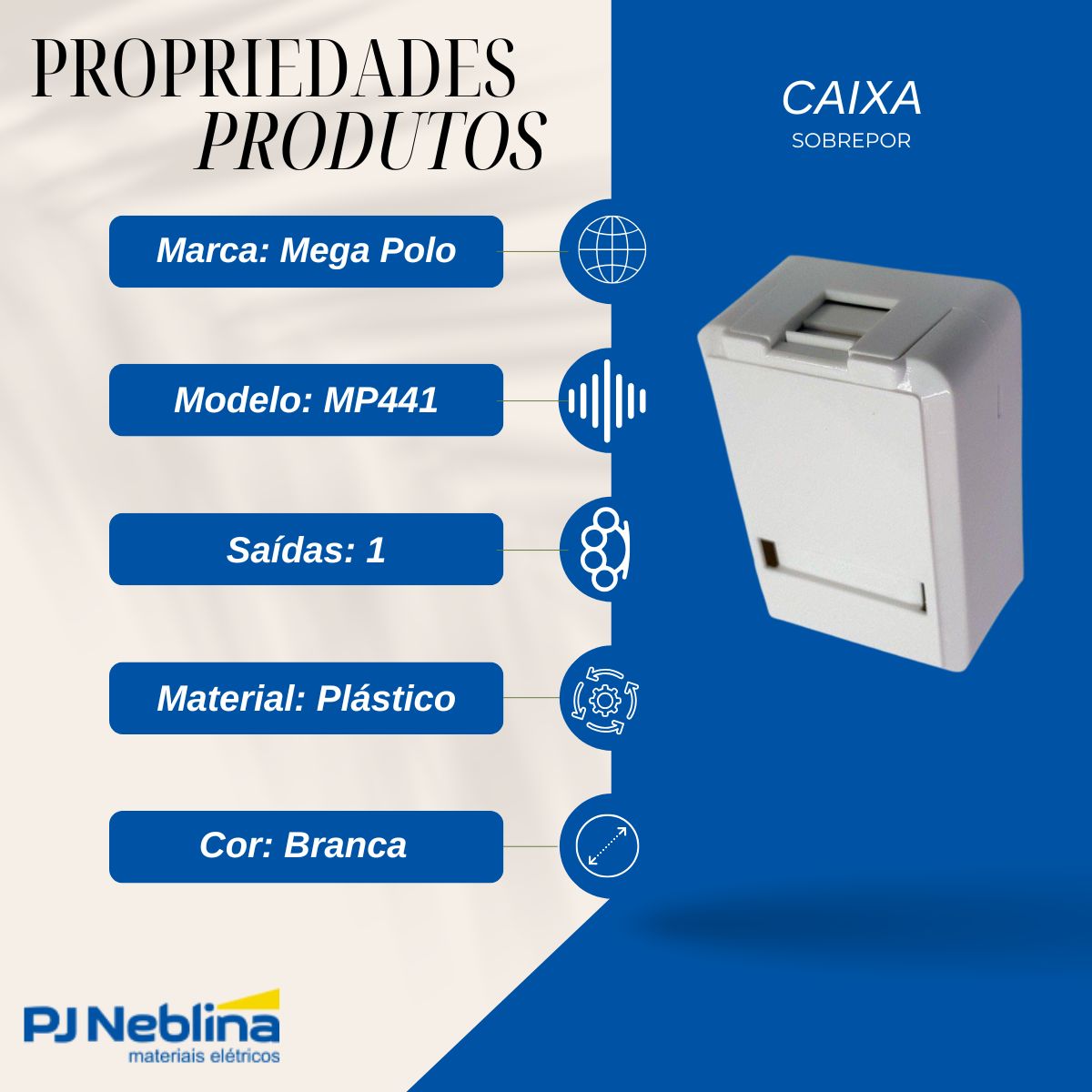 Caixa De Sobrepor Para Keystone 1 Saída - Mega Polo