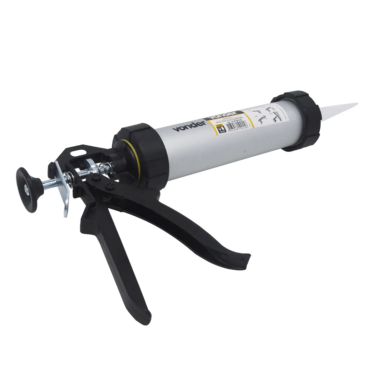 Aplicador Tubular Para Silicone 400Ml Alumínio Cinza - Vonder