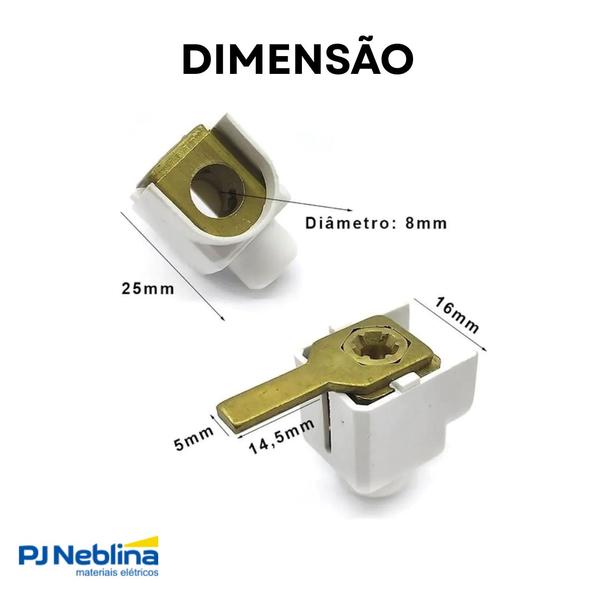 Conector Barramento Genérico 25 mm Terminal Parafuso 1 Furo - Steck