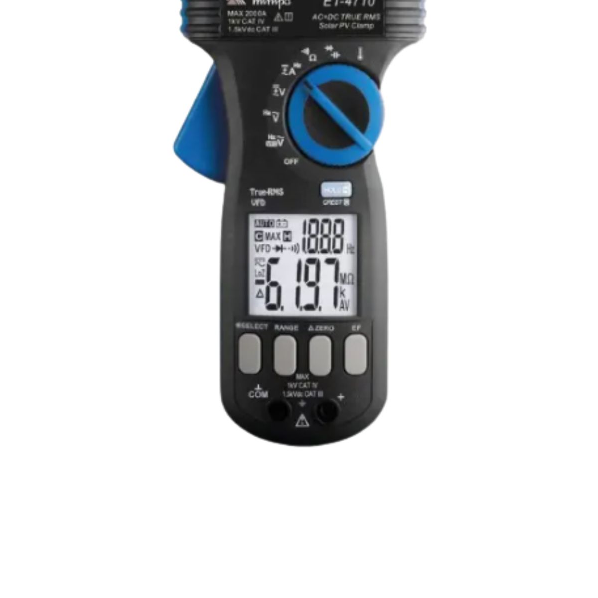 Alicate Amperímetro Digital True Rms 2000Aca/Cc 1000Vca/1500Vcc Cat Iii/Cat Iv C/Detector Tensão/Leitor - Minipa