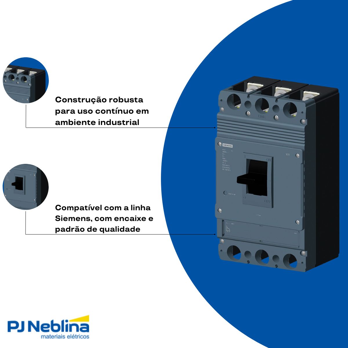 Disjuntor Caixa Moldada Tripolar 320-400A 36Ka 415V 50/60Hz - Siemens