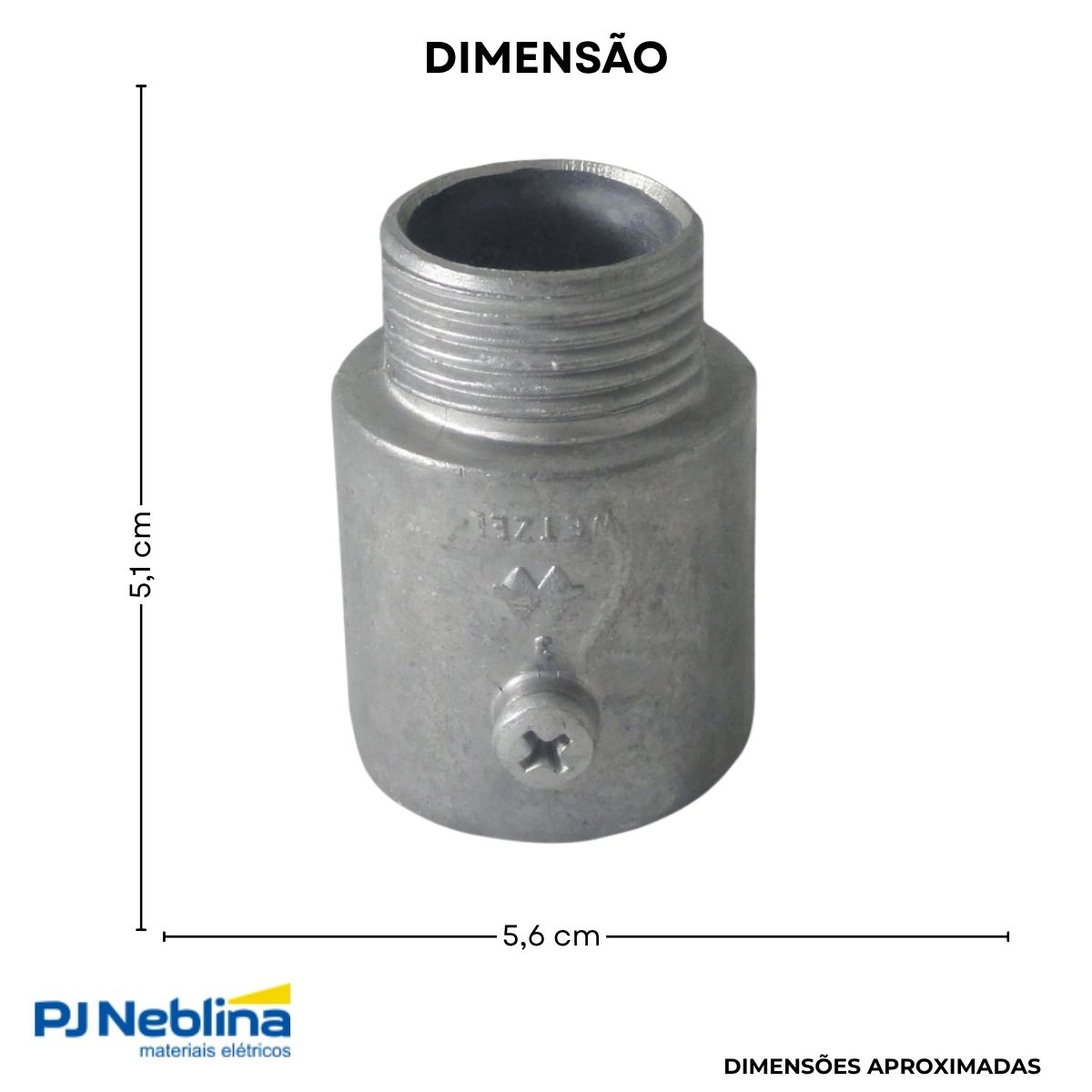Unidut Cônico Reto Alumínio Cinza 1.1/2 Bsp - Wetzel