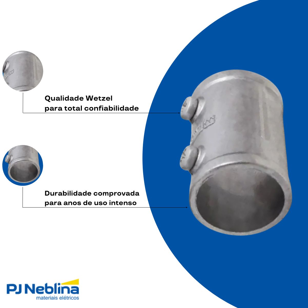 Unidut Reto Alumínio 1.1/2 S/Rosca S/Vedação - Wetzel