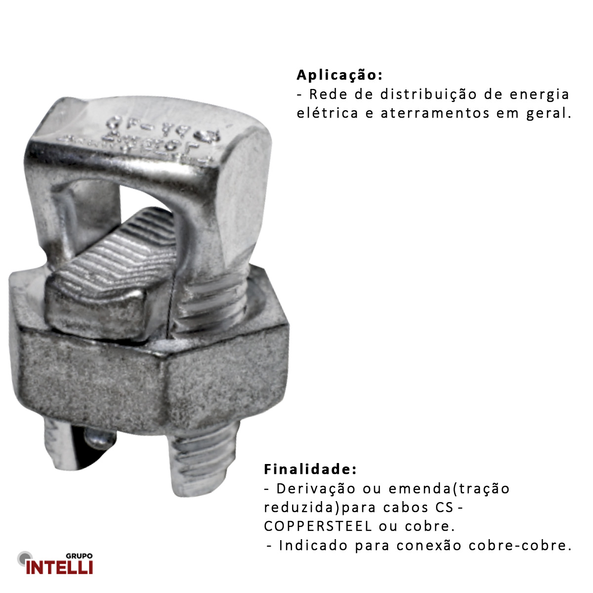 Conector Parafuso Fendido Split-Bolt Simples 50Mm Cobre Intelli