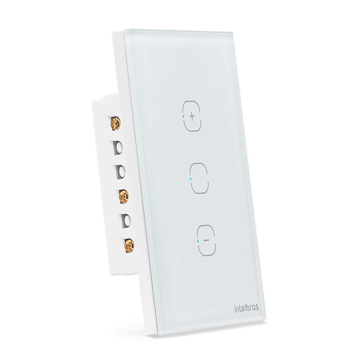 Interruptor Inteligente Smart Wifi Dimmer Touch 3 Botões Bivolt 4X2 Branco Android/iOS - Intelbras