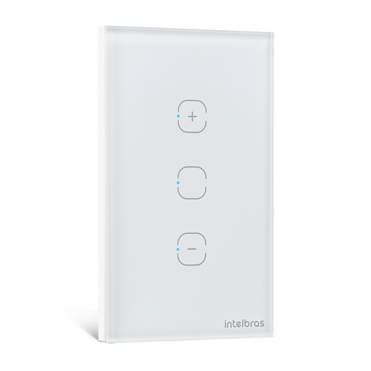 Interruptor Inteligente Smart Wifi Dimmer Touch 3 Botões Bivolt 4X2 Branco Android/iOS - Intelbras