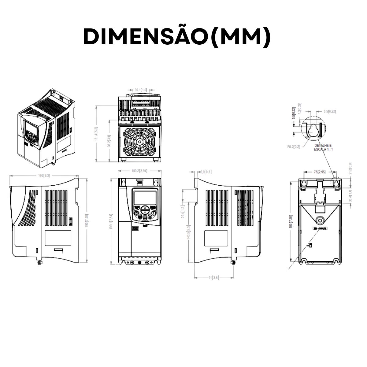 Inversor Frequência Trifásico 380-480V 50/60Hz 4,3A 1,5Kw - Weg