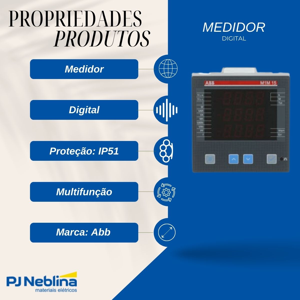 Medidor Digital M1m 15 Modbus 100-230vca/cc 96x96mm Ip51