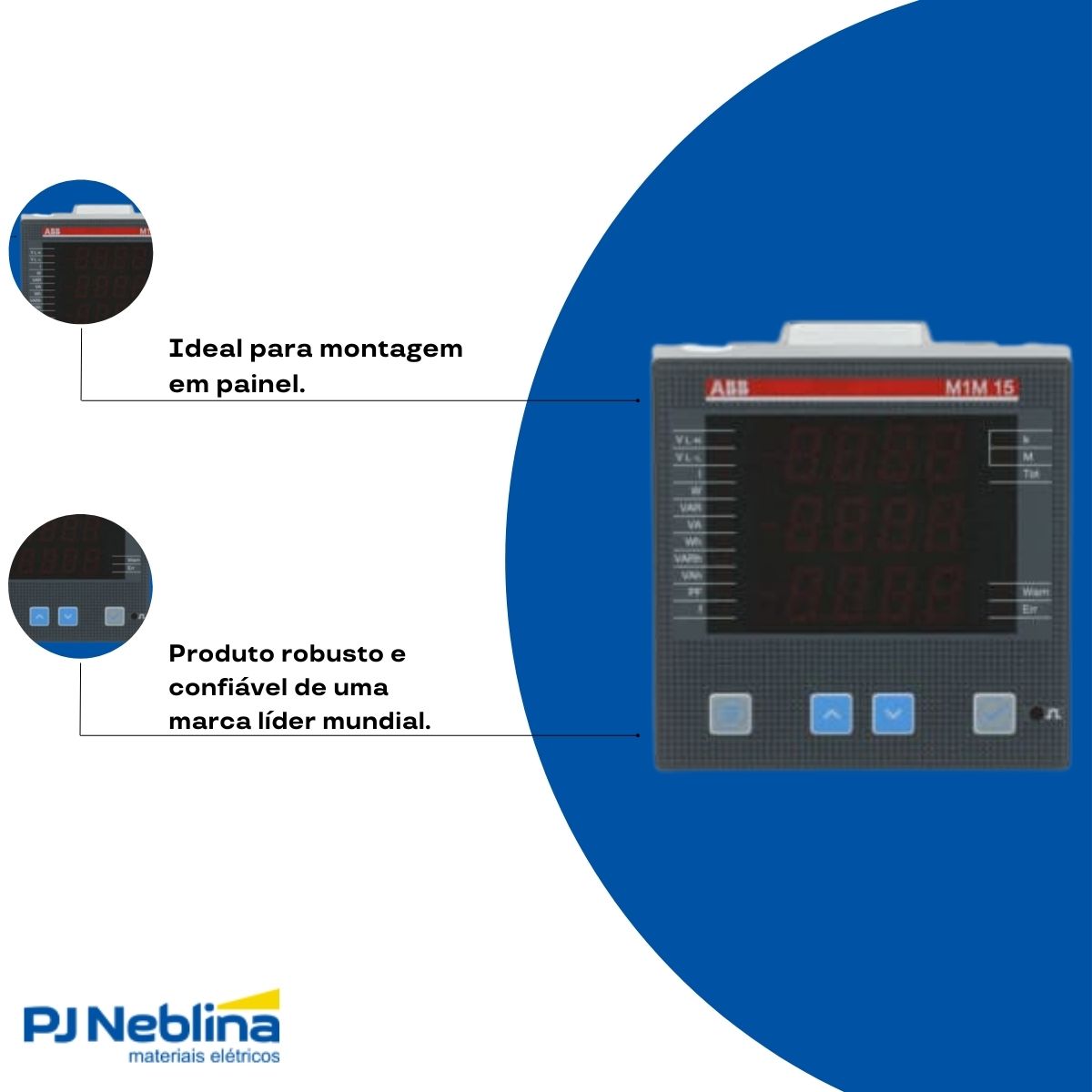 Medidor Digital M1m 15 Modbus 100-230vca/cc 96x96mm Ip51