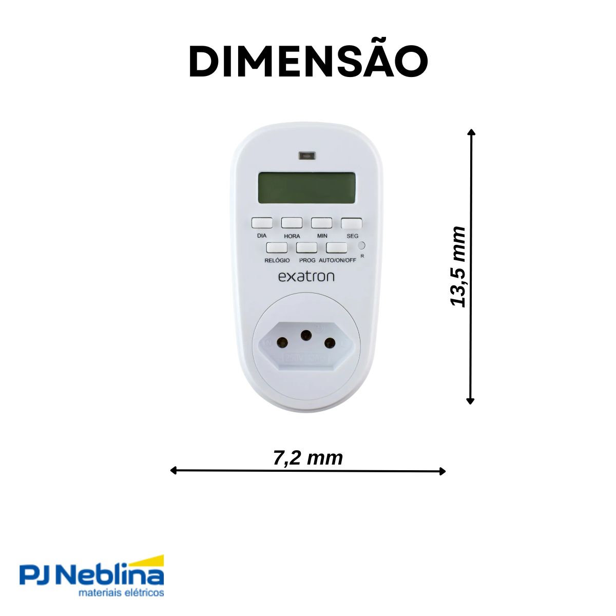 Timer Temporizador Digital Bivolt Ate 40 Programas 1Seg 10A - Exatron