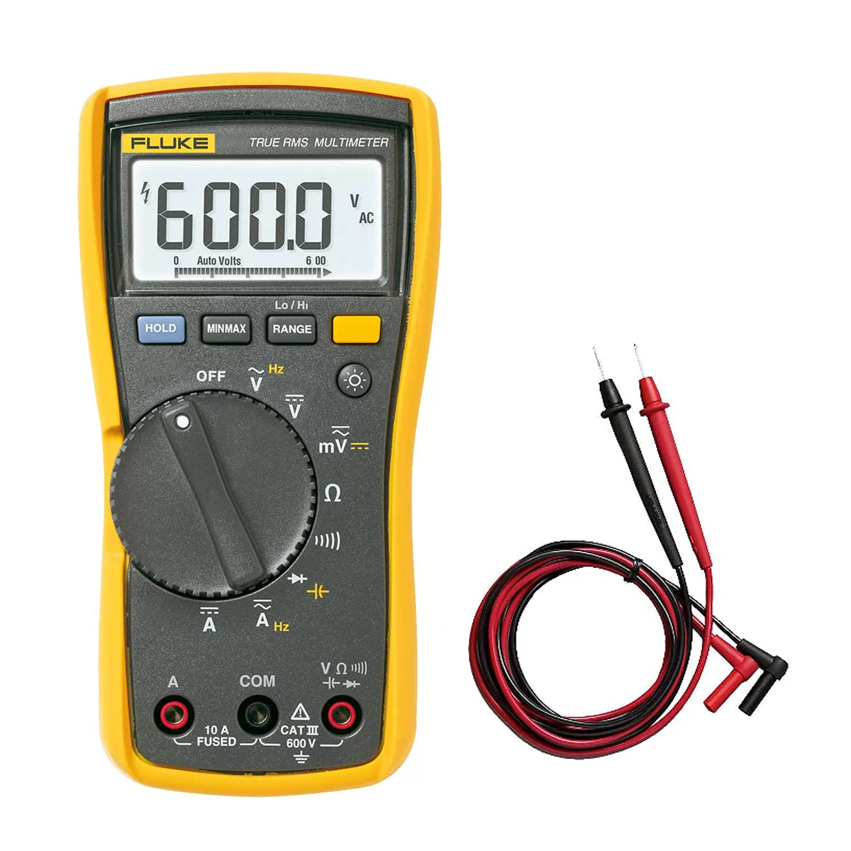 Multímetro Elétrico Trms CAT III 600V 167x84x46Mm - Fluke