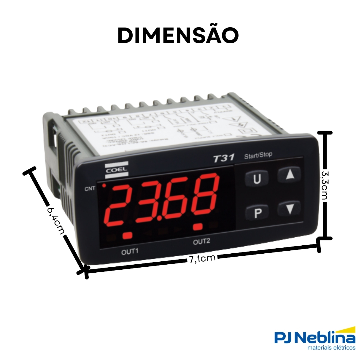 Rele Temporizador Digital Multifunção 0,01Seg-9999H 1 Spdt+1 Spst (1Naf+1Na) 24Vca/Cc - Coel