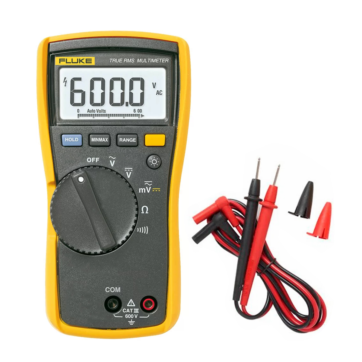 Multímetro True Rms Led Branco Cat Iii 600V Digital - Fluke