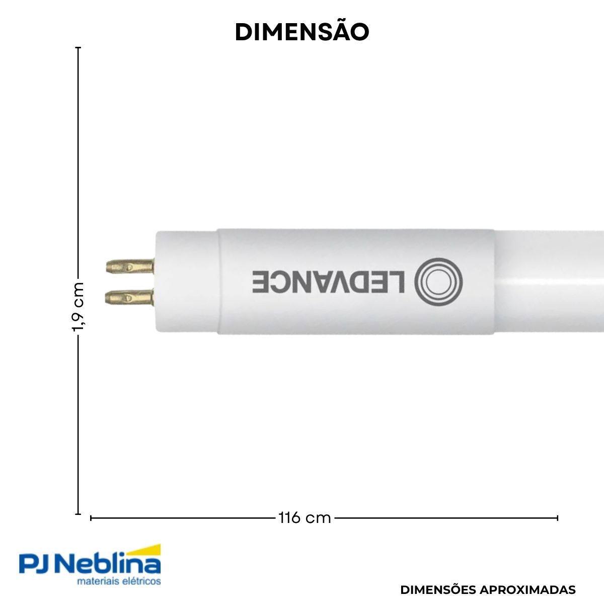 Lâmpada Led Tubular T5 15W Bivolt G5 4000K Branco Neutro Luz Branca 1850Lm 1200Mm - Ledvance