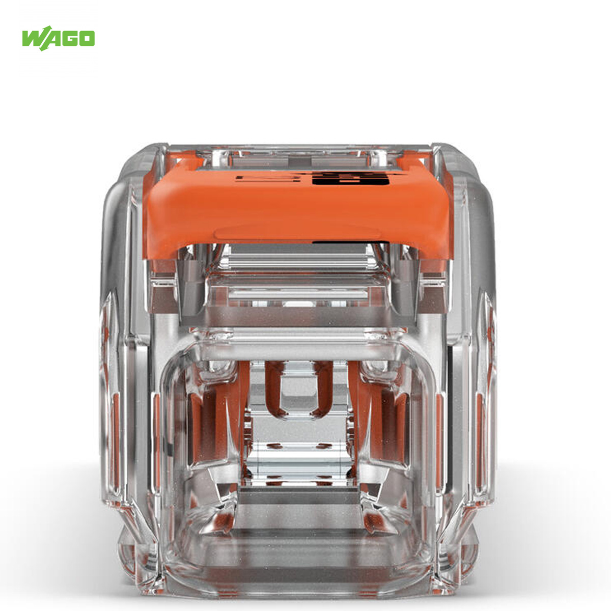 Conector Elétrico Emenda Fêmea Laranja/Transparente 2 Polos 4Mm Com Alavanca 221-2411 - Wago