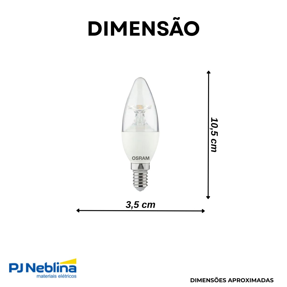 Lâmpada Led Filamento Vela 4,5W 220V E27 2500K Branco Quente Luz Amarela 420Lm Dimerizavel - Ledvance