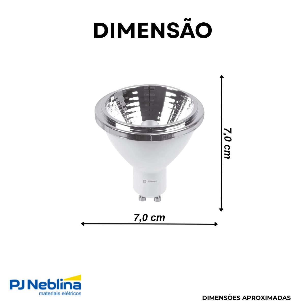 Lâmpada Led Ar70 3,3W Bivolt Gu10 2700K Branco Quente Luz Amarela 300Lm 24G - Ledvance