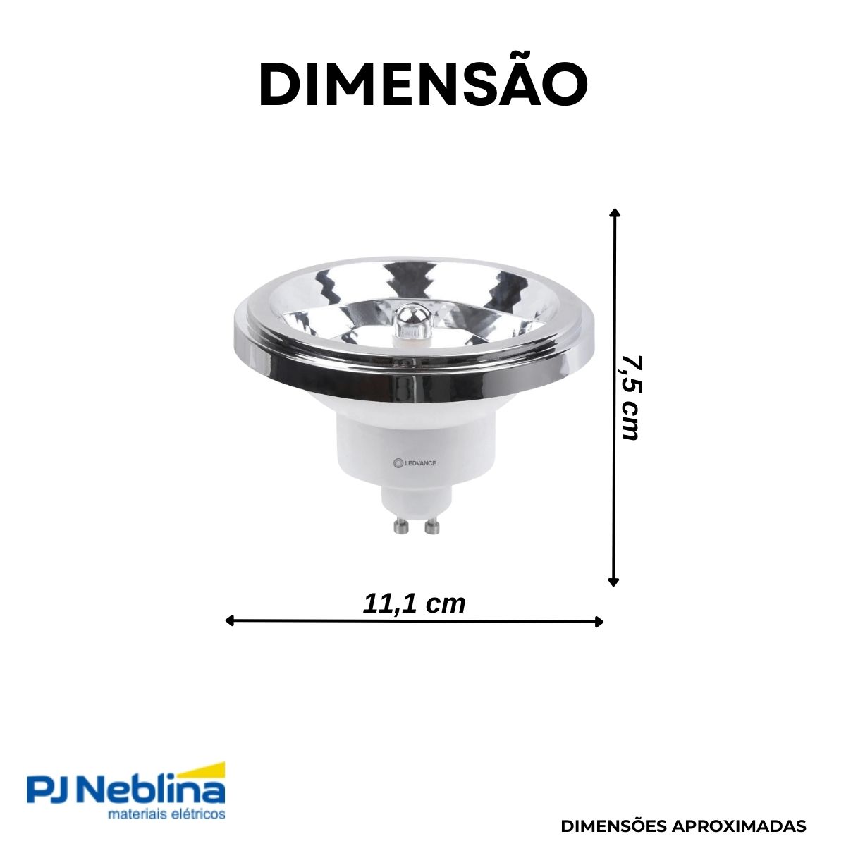 Lâmpada Led Ar111 10W Bivolt Gu10 4000K Branco Neutro Luz Branca 950Lm 24G - Ledvance
