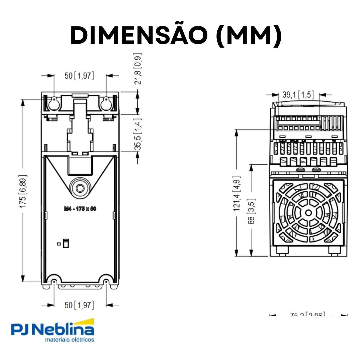 Inversor Frequência Monofásico/Trifásico 200-240V 50/60Hz 4,3A 0,75Kw - Weg