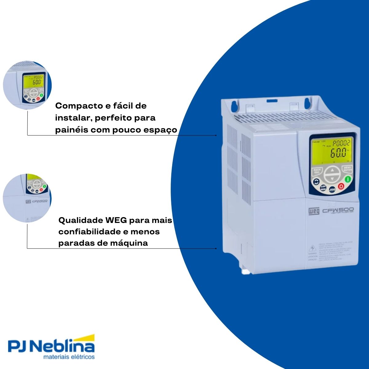 Inversor Frequência Trifásico 200-240V 50/60Hz 24A 5,5Kw - Weg