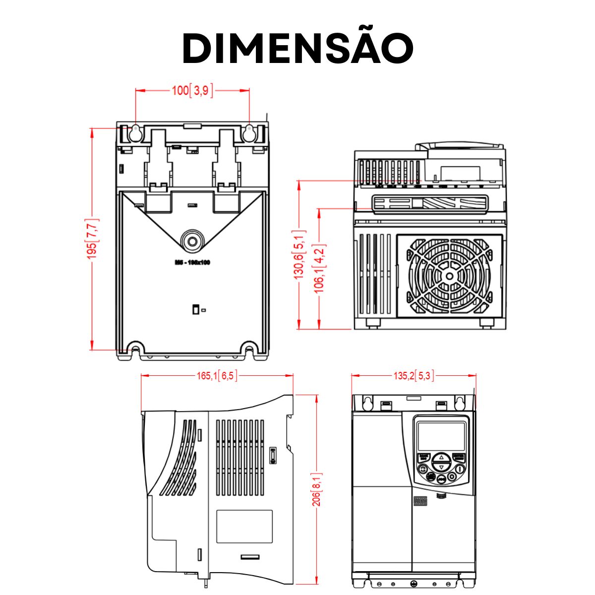 Inversor Frequência Trifásico 380-480V 50/60Hz 14A 7,5Kw - Weg