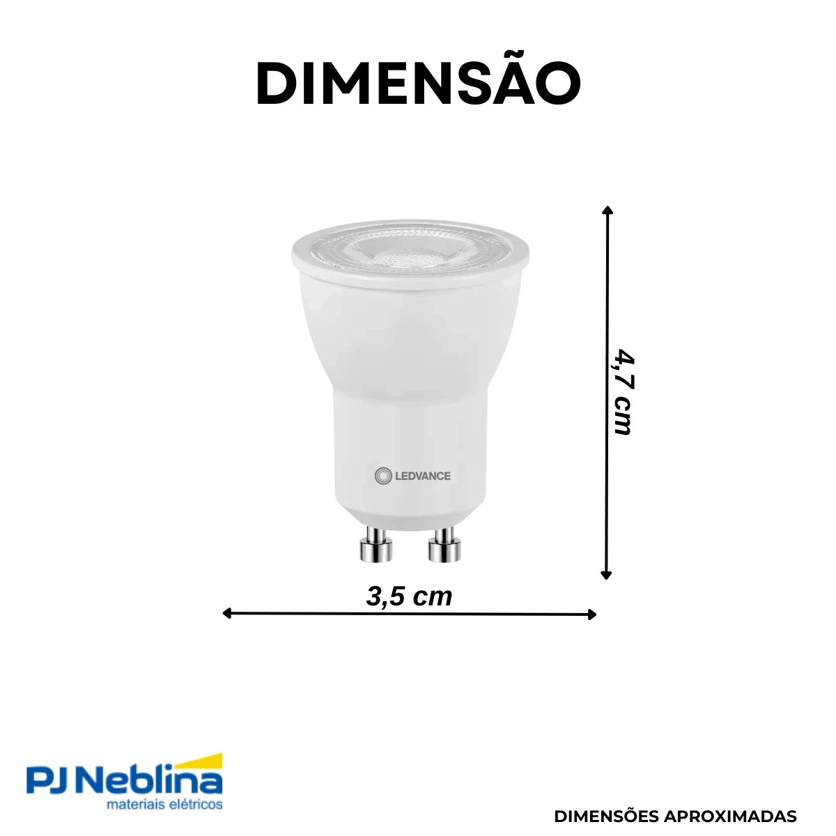 Lâmpada Led Dicroica Par11 3,5W 220V Gu10 2700K Branco Quente Luz Amarela 300Lm Dimerizavel - Ledvance