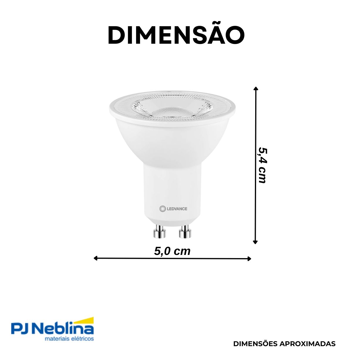 Lâmpada Led Dicroica Par16 6W Bivolt Gu10 4000K Branco Neutro Luz Branca 550Lm 36G - Ledvance