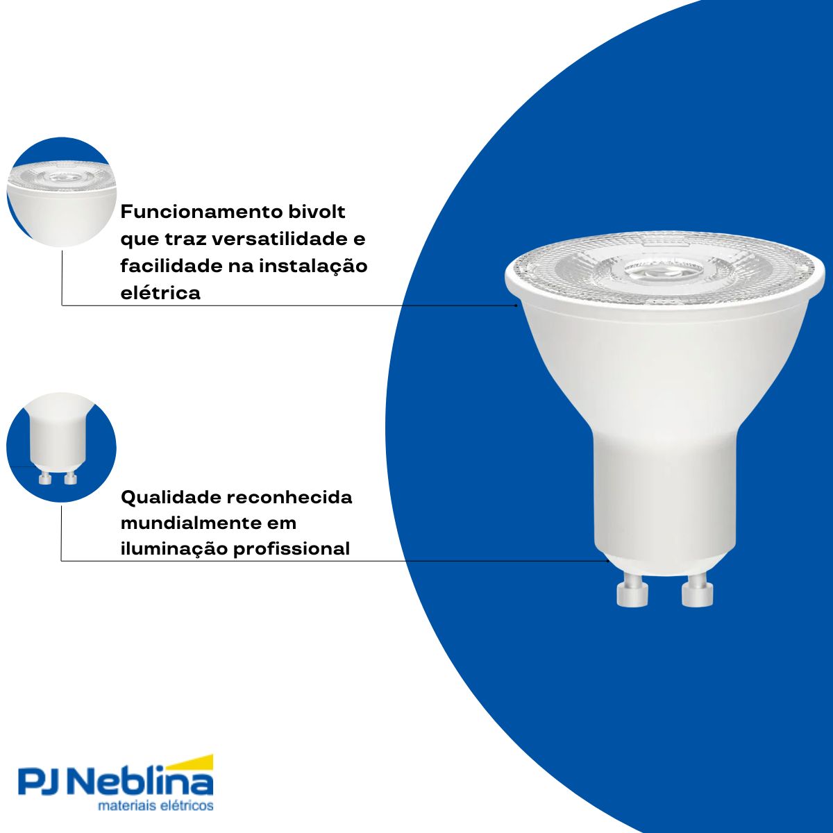 Lâmpada Led Dicroica Par16 6W Bivolt Gu10 6500K Branco Frio Luz Branca 550Lm 36G - Ledvance