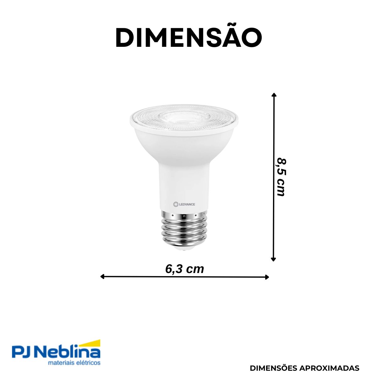 Lâmpada Led Par20 6,5W Bivolt E27 4000K Branco Neutro Luz Branca 700Lm 40G - Ledvance