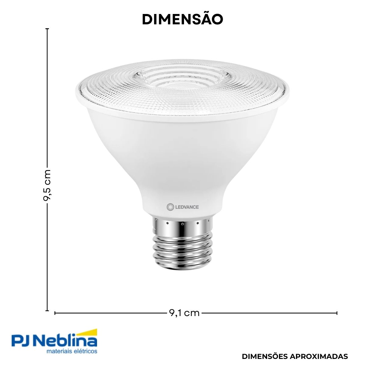 Lâmpada Led Par30 9,5W Bivolt E27 4000K Branco Neutro Luz Branca 940Lm - Ledvance