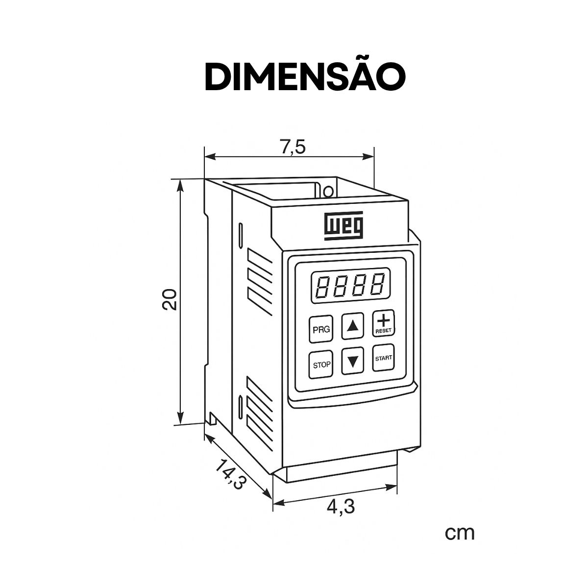 Inversor Frequência Trifásico 380-480V 50/60Hz 6,5A 3Kw Weg